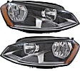 2015-2017 Volkswagen Golf Sportwagen - Driver and Passenger Side Headlights, with Bulbs, Halogen, Hatchback, Production Date From June 30 2014