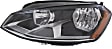 2015-2017 Volkswagen Golf Sportwagen - Driver and Passenger Side Headlights, with Bulbs, Halogen, Hatchback, Production Date From June 30 2014