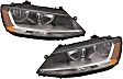 2017-2018 Volkswagen Jetta - Driver and Passenger Side Headlights, with Bulbs, Halogen, For Models with LED Daytime Running Light