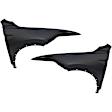 Front, Driver and Passenger Side Fenders, Black, Steel