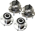 Front and Rear, Driver and Passenger Side Wheel Hub, 5 Lugs, With Bearing, With Sensor