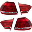 Driver and Passenger Side, Inner and Outer Halogen Tail Light, With bulb(s), OE Replacement