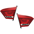 Driver and Passenger Side, Inner Tail Lights, with Bulbs, Halogen, Mounts on Luggage Lid