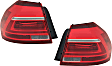 2016-2017 Volkswagen Passat - Driver and Passenger Side, Outer Tail Lights, with Bulbs, LED, Clear Red Lens