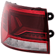 Driver and Passenger Side, Outer LED Tail Light, With bulb(s), Clear & Red Lens