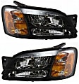 2003-2006 Subaru Baja - Driver and Passenger Side Headlights, with Bulbs, Halogen, with black interior