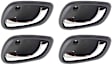 Front and Rear, Driver Side Interior Door Handles, Gray Bezel with Chrome Lever, without Door Lock Hole, Wagon/Sedan
