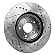 Front Brake Disc, Natural Finish, Cross-drilled and Slotted, Vented, 5 Lugs, 320.04 mm, Pro-Line Series