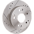 Rear Brake Disc, Natural Finish, Cross-drilled and Slotted, Solid, 5 Lugs, 259.59 mm, Pro-Line Series