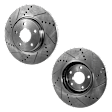 Rear Brake Disc, Cross-drilled and Slotted, Solid, 5 Lugs, Pro-Line Series