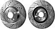 Front Brake Disc, Cross-drilled and Slotted, Vented, 5 Lugs, 329.7 mm, Pro-Line Series