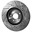 Front Brake Disc, Cross-drilled and Slotted, Vented, 5 Lugs, 329.7 mm, Pro-Line Series