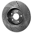 Front and Rear Brake Disc, 4-Wheel Set, Cross-drilled and Slotted, 5 Lugs, Pro-Line Series