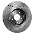Front and Rear Brake Disc, 4-Wheel Set, Cross-drilled and Slotted, 5 Lugs, Pro-Line Series