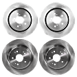 Front and Rear Brake Disc, 4-Wheel Set, Plain Surface, Vented - Front; Solid - Rear, 5 Lugs, Pro-Line Series