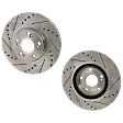Front Brake Disc, Natural Finish, Cross-drilled and Slotted, Vented, 5 Lugs, 299.97 mm, Pro-Line Series
