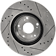 Front Brake Disc, Natural Finish, Cross-drilled and Slotted, Vented, 5 Lugs, 299.97 mm, Pro-Line Series