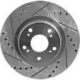 Front Brake Disc, Natural Finish, Cross-drilled and Slotted, Vented, 5 Lugs, 299.97 mm, Pro-Line Series