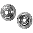 Rear Brake Disc, Natural Finish, Cross-drilled and Slotted, Solid, 5 Lugs, 334.01 mm, Pro-Line Series