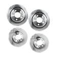 Front and Rear Brake Disc, 4-Wheel Set, Plain Surface, Vented, 5 Lugs, Pro-Line Series
