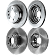 Front and Rear Brake Disc, 4-Wheel Set, Plain Surface, Vented, 5 Lugs, Pro-Line Series