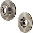 Front Brake Disc, Natural Finish, Plain Surface, Vented, 5 Lugs, 323.8 mm, Pro-Line Series