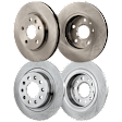 Front and Rear Brake Disc, Natural Finish, Plain Surface, Front-Vented/Rear-Solid, 5 Lugs, Front-295.91 mm/Rear-288.04 mm, Pro-Line Series