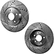 Front Brake Discs, Cross-drilled and Slotted, Vented, 5 Lugs, For Models With 321mm Front Disc, Single Piston Front Calipers, Pro-Line Series