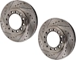 Front Brake Disc, 2-Wheel Set, Cross-drilled and Slotted, Vented, 12 Lugs, Pro-Line Series
