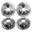 Front and Rear Brake Disc, 4-Wheel Set, Plain Surface, Vented, 6 Lugs, Pro-Line Series
