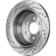 Rear Brake Disc, Cross-drilled and Slotted, Vented, 6 Lugs, Pro Line Series