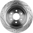 Rear Brake Disc, Cross-drilled and Slotted, Vented, 6 Lugs, Pro Line Series
