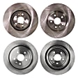 Front and Rear Brake Discs, 4-Wheel Set, Plain Surface, Vented, 5 Lugs, For Models With 345mm Front Disc, Heavy Duty Brakes (J55), Pro-Line Series
