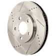 Front Brake Discs, Cross-Drilled and Slotted, Vented, 5 Lugs, Heavy Duty Brakes, JA9, Pro-Line Series