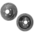 Rear Brake Disc, Natural Finish, Cross-drilled and Slotted, Vented, 5 Lugs, 303.02 mm, Pro-Line Series