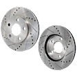 Front Brake Disc, Natural Finish, Cross-drilled and Slotted, Vented, 5 Lugs, 277.88 mm, Pro-Line Series