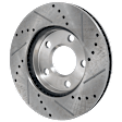 Front Brake Disc, Natural Finish, Cross-drilled and Slotted, Vented, 5 Lugs, 277.88 mm, Pro-Line Series