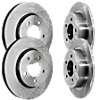 Front and Rear Brake Disc, Natural Finish, Plain Surface, Front-Vented/Rear-Solid, 5 Lugs, Front-318.01 mm/Rear-311.91 mm, Pro-Line Series