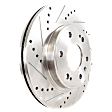 Front Brake Discs, Cross-drilled and Slotted, Vented, 6 Lugs, 12.99 in. Disc Diameter, For Hearse/Limousine/Sedan Models, Pro-Line Series