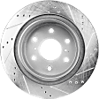 Front and Rear Brake Disc, Cross-drilled and Slotted, Vented, 6 Lugs, Front-329.95 mm/Rear-344.93 mm, Pro-Line Series