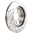Front Brake Disc, 2-Wheel Set, Cross-drilled and Slotted, Vented, 6 Lugs, Pro Line Series