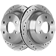 2003 GMC Sierra 1500 - Rear Brake Disc, Cross-drilled and Slotted, Vented, 6 Lugs, 325.12 mm, 2 Wheel Steering, 6.0L 8Cyl, Pro-Line Series
