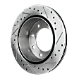 Rear Brake Disc, Natural Finish, Cross-drilled and Slotted, Vented, 8 Lugs, 329.95 mm, Pro-Line Series