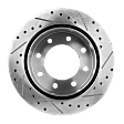 Rear Brake Disc, Natural Finish, Cross-drilled and Slotted, Vented, 8 Lugs, 329.95 mm, Pro-Line Series
