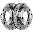 Front Brake Disc, Natural Finish, Cross-drilled and Slotted, Vented, 8 Lugs, 324.87 mm, Pro-Line Series