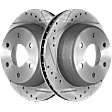 Rear Brake Disc, Cross-drilled and Slotted, Vented, 6 Lugs, 329.69 mm, Pro-Line Series