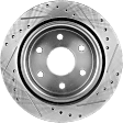 Rear Brake Disc, Cross-drilled and Slotted, Vented, 6 Lugs, 329.69 mm, Pro-Line Series