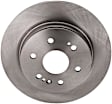 Rear Brake Disc, Plain Surface, Vented, 6 Lugs