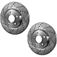 2014 Jeep Grand Cherokee - Rear Brake Disc, Cross-drilled and Slotted, Solid, 5 Lugs, 330 mm, For Models With 330mm Front Disc, Solid Rear Disc, 6.4L 8Cyl, Pro-Line Series