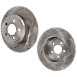 Rear Brake Disc, Cross-drilled and Slotted, Solid, 5 Lugs, For Models With Solid Rear Disc, Pro-Line Series
